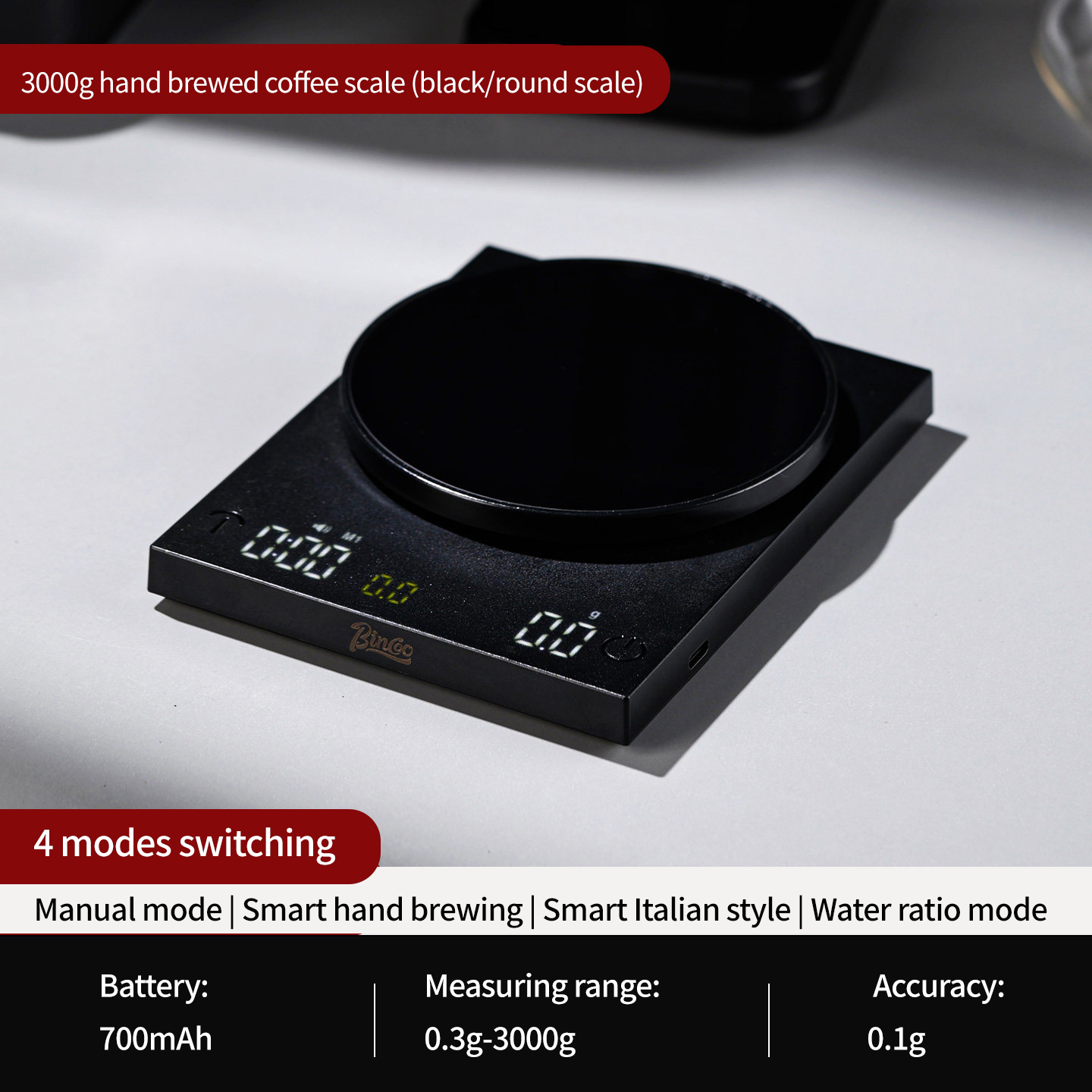 Scale Drip Timer - BINCOO Digital Coffee Scale 0.1g Precision