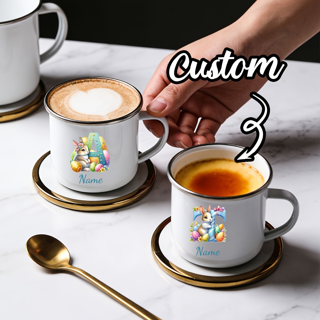 Personalized Mug Floral Initia - Coffee Equipment With Name review and price