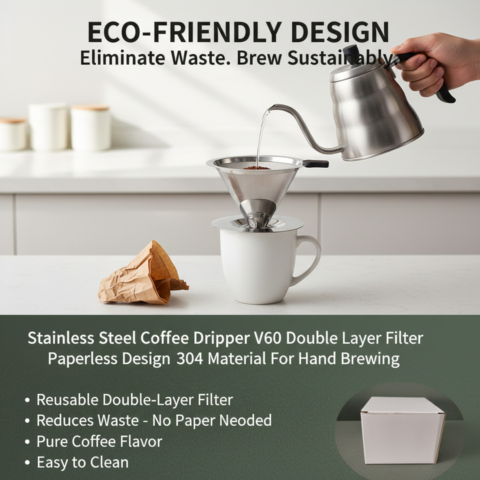V60 Stainless Steel Coffee Fil - Coffee Equipment V60 review and price