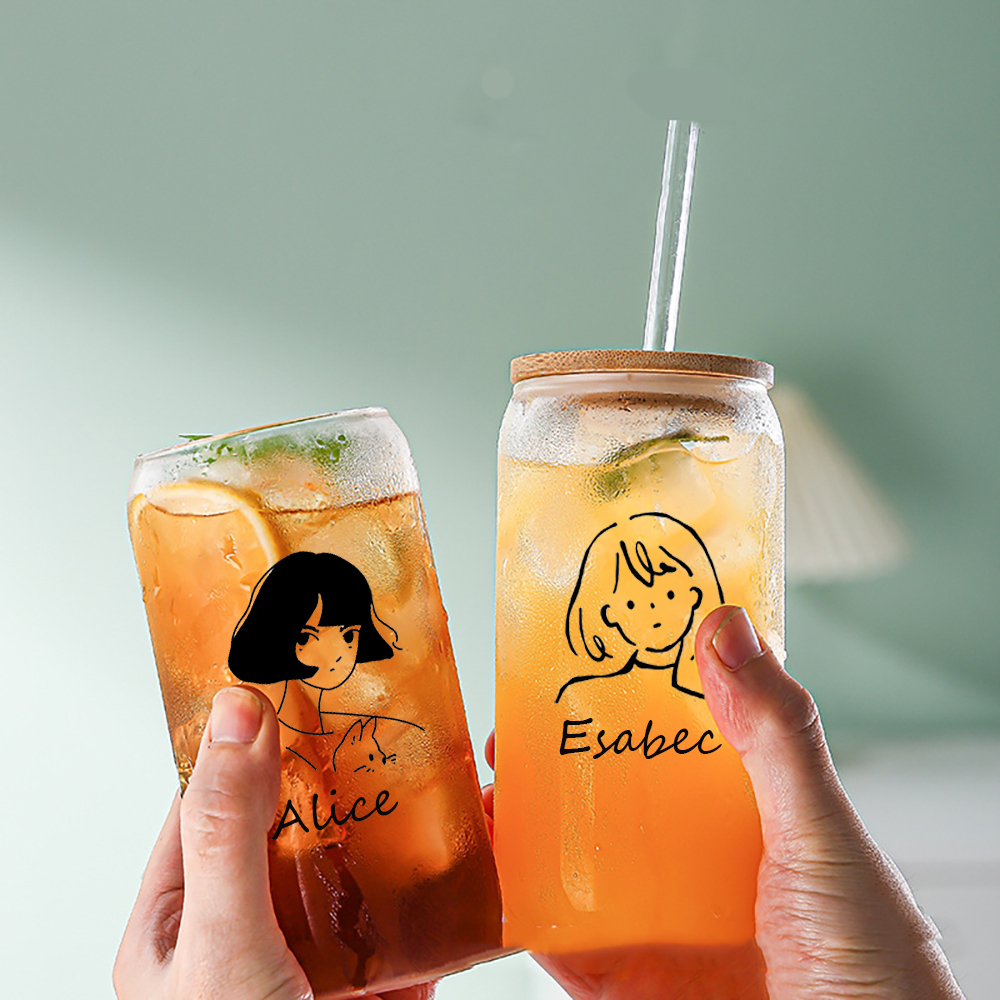 Customized cartoon glass cups, - Coffee Equipment With Name review and price