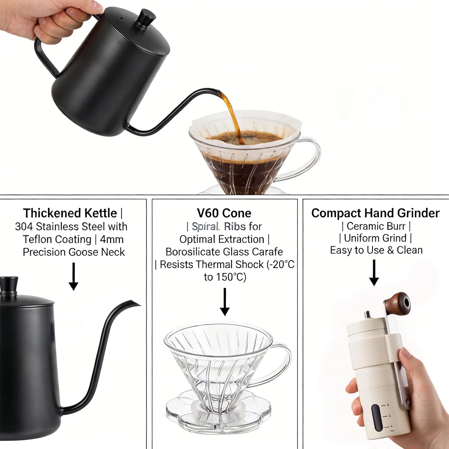 Single Serve Manual Pour Over  - Coffee Equipment V60 review and price