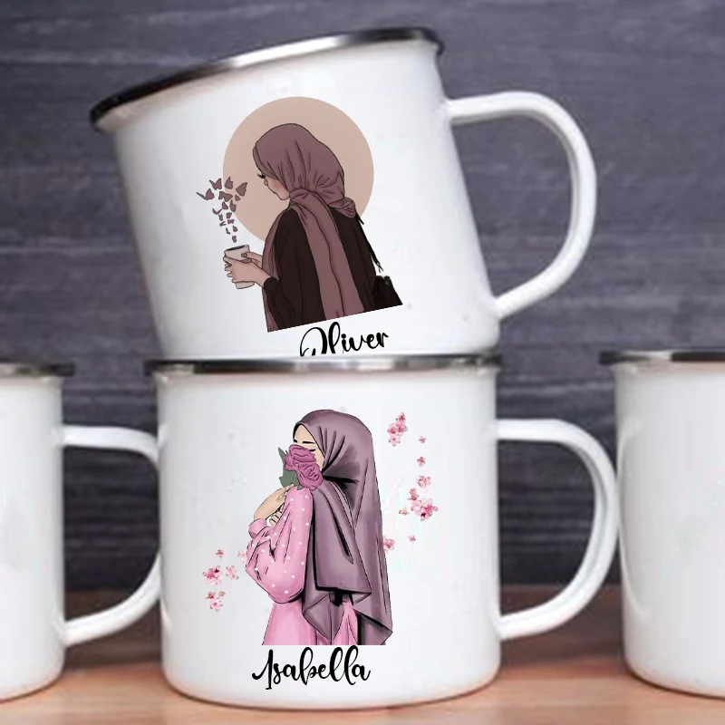 Personalised Hijabi Girl Print - Coffee Equipment With Name review and price