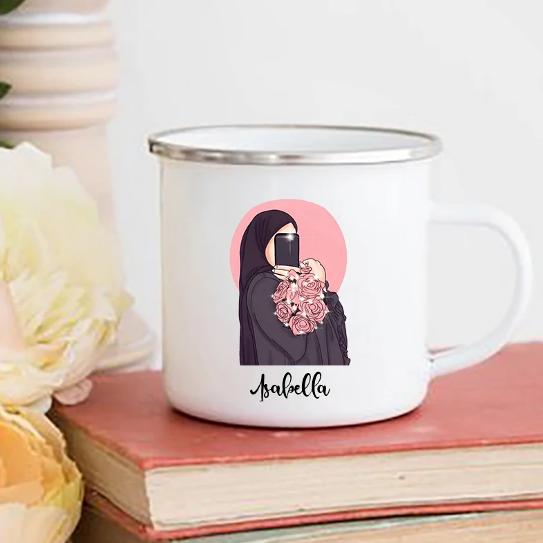 Personalised Hijabi Girl Print - Coffee Equipment With Name review and price
